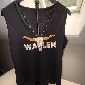 Morgan Wallen V Neck Sleeveless Black T Shirt Rodeo Country